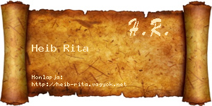 Heib Rita névjegykártya